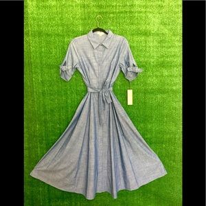 Calvin Klein Chambray Fit n Flare Dress